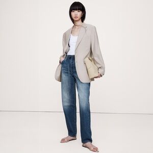 Banana Republic - High Rise Rigid Bow Jean - Medium Wash